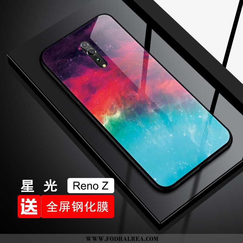 Fodral Oppo Reno Z Skydd Net Red Spegel, Skal Oppo Reno Z Glas Trend Blå