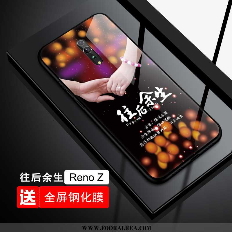 Fodral Oppo Reno Z Skydd Net Red Spegel, Skal Oppo Reno Z Glas Trend Blå