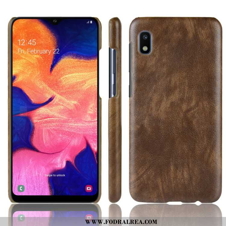 Fodral Samsung Galaxy A10 Skydd Hård Mönster, Skal Samsung Galaxy A10 Läder Litchi Röd