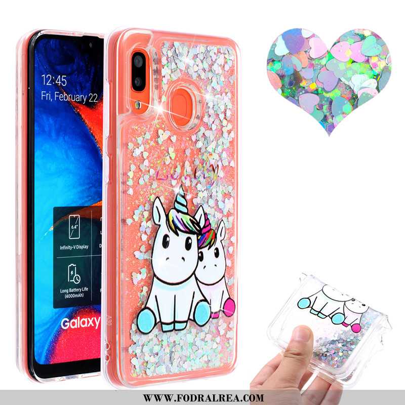 Fodral Samsung Galaxy A20e Rosa Kvicksand Fodral, Skal Samsung Galaxy A20e Stjärna