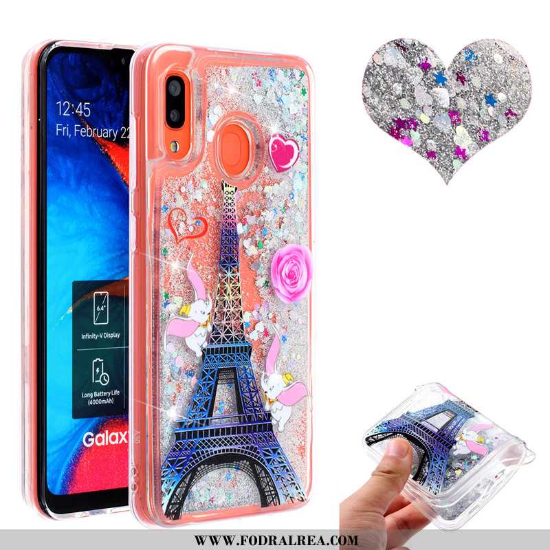 Fodral Samsung Galaxy A20e Rosa Kvicksand Fodral, Skal Samsung Galaxy A20e Stjärna