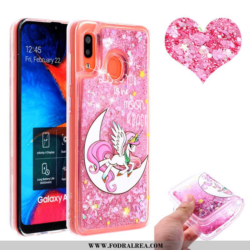 Fodral Samsung Galaxy A20e Rosa Kvicksand Fodral, Skal Samsung Galaxy A20e Stjärna