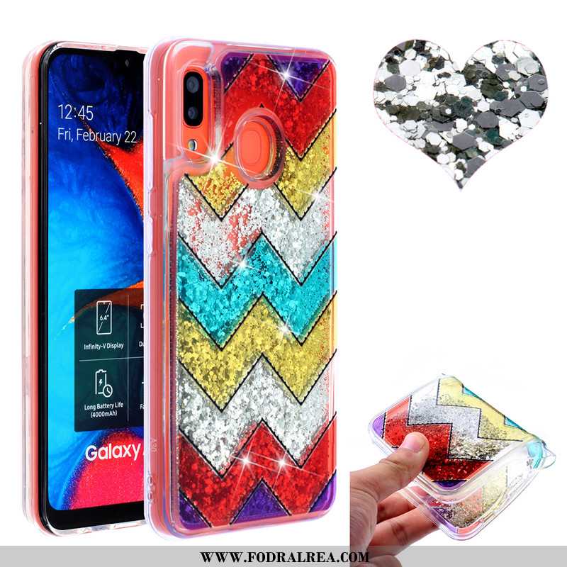 Fodral Samsung Galaxy A20e Rosa Kvicksand Fodral, Skal Samsung Galaxy A20e Stjärna