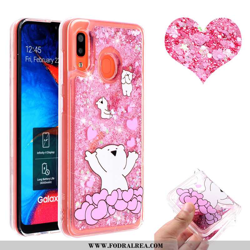 Fodral Samsung Galaxy A20e Rosa Kvicksand Fodral, Skal Samsung Galaxy A20e Stjärna