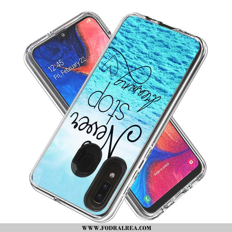 Fodral Samsung Galaxy A20e Tecknat Skal Stjärna, Samsung Galaxy A20e Kort Mobil Telefon Vita