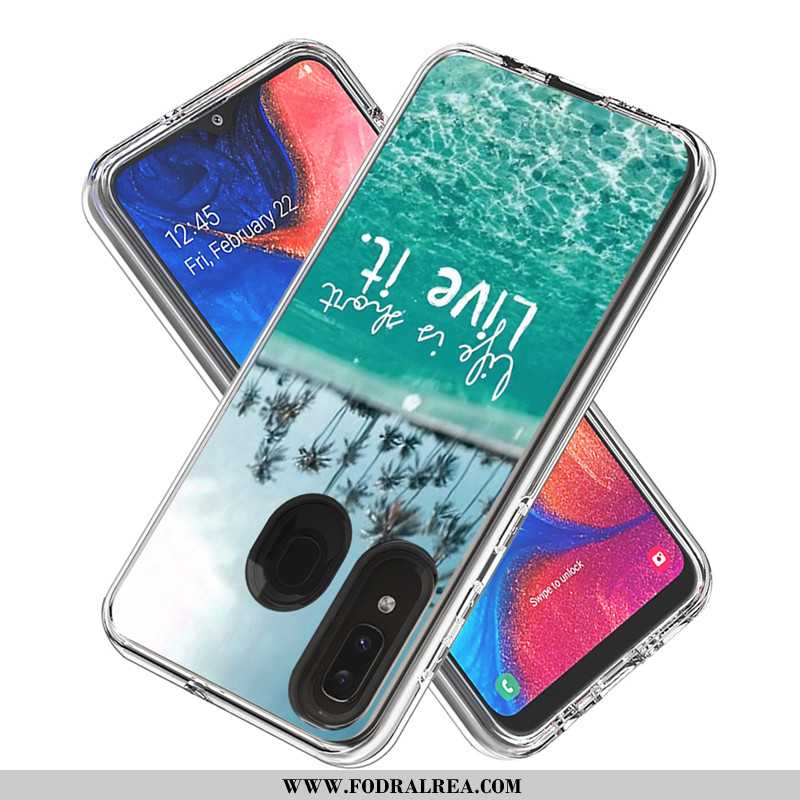 Fodral Samsung Galaxy A20e Tecknat Skal Stjärna, Samsung Galaxy A20e Kort Mobil Telefon Vita