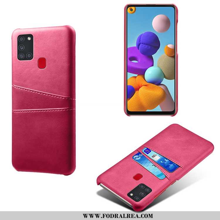 Fodral Samsung Galaxy A21s Läder Cow Skal, Skal Samsung Galaxy A21s Mönster Liten Rosa