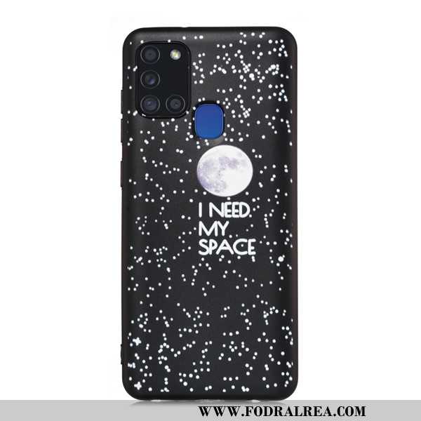 Fodral Samsung Galaxy A21s Nubuck Skal All Inclusive, Samsung Galaxy A21s Tecknat Svarta