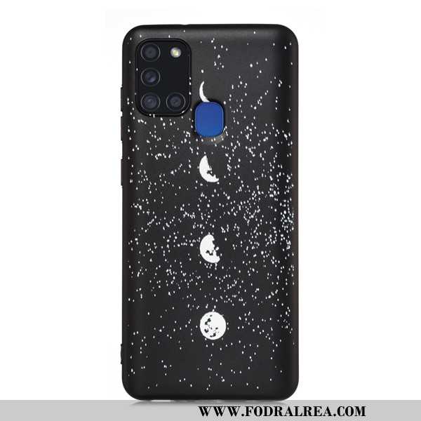 Fodral Samsung Galaxy A21s Nubuck Skal All Inclusive, Samsung Galaxy A21s Tecknat Svarta