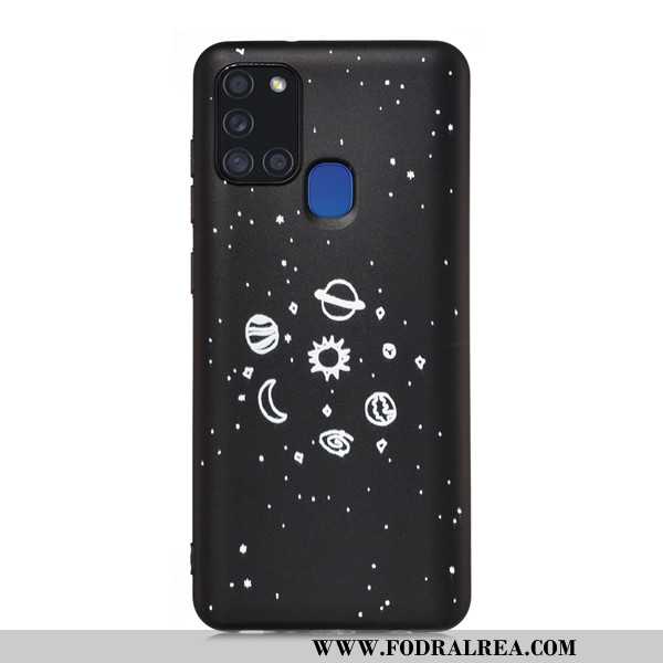 Fodral Samsung Galaxy A21s Nubuck Skal All Inclusive, Samsung Galaxy A21s Tecknat Svarta