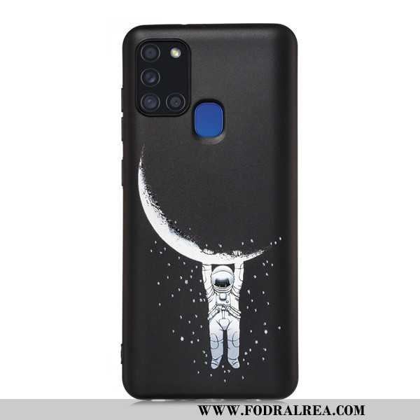 Fodral Samsung Galaxy A21s Nubuck Skal All Inclusive, Samsung Galaxy A21s Tecknat Svarta