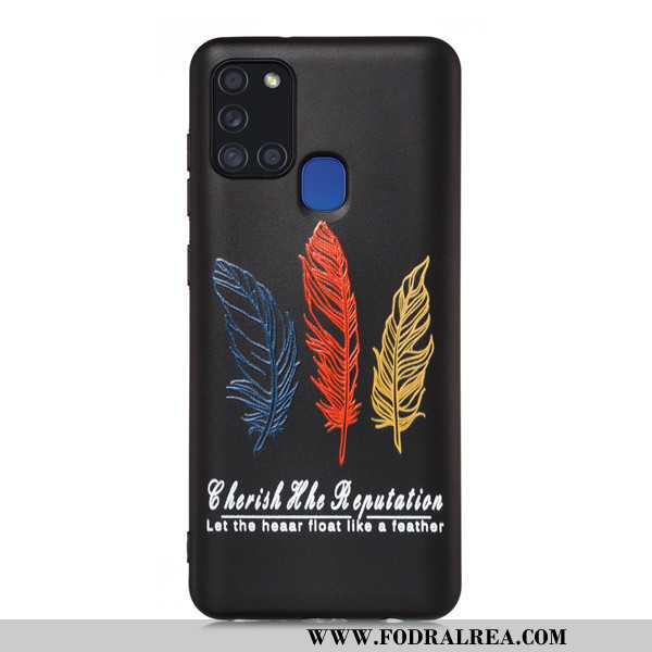 Fodral Samsung Galaxy A21s Nubuck Skal All Inclusive, Samsung Galaxy A21s Tecknat Svarta