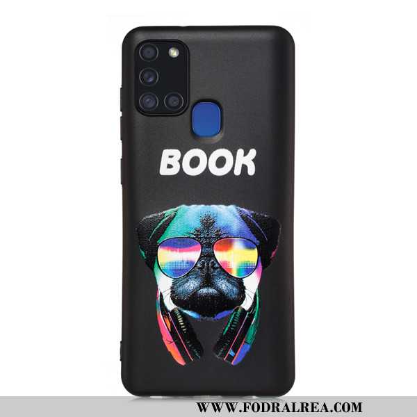 Fodral Samsung Galaxy A21s Nubuck Skal All Inclusive, Samsung Galaxy A21s Tecknat Svarta