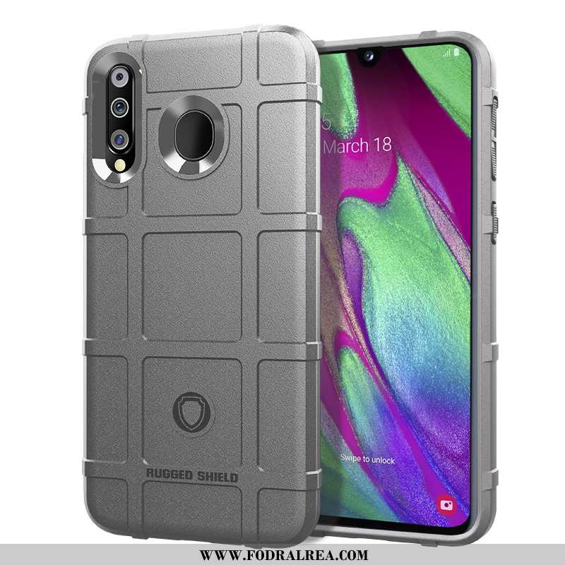 Fodral Samsung Galaxy A40s Kreativa Skal Fodral, Samsung Galaxy A40s Mjuk Nubuck Grå