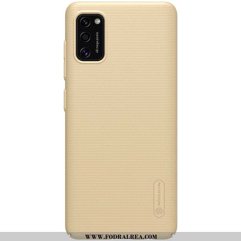 Fodral Samsung Galaxy A41 Nubuck Blå, Skal Samsung Galaxy A41 Tunn Mobil Telefon Blå