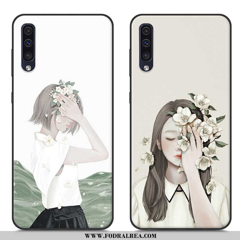 Fodral Samsung Galaxy A50 Mjuk Kreativa Fallskydd, Skal Samsung Galaxy A50 Silikon Liten Vita