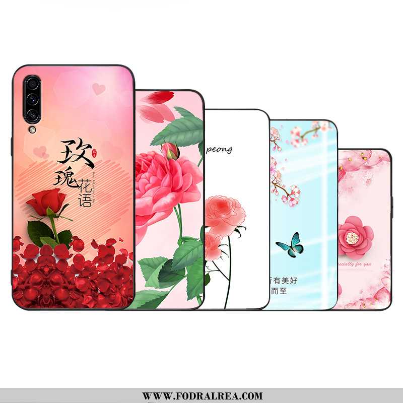 Fodral Samsung Galaxy A50s Silikon Rosa Tunn, Skal Samsung Galaxy A50s Skydd Stjärna