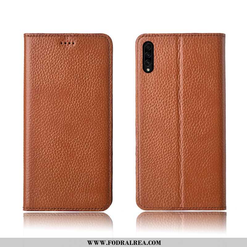 Fodral Samsung Galaxy A50s Äkta Läder Ny Nubuck, Skal Samsung Galaxy A50s Trend Silikon Khaki