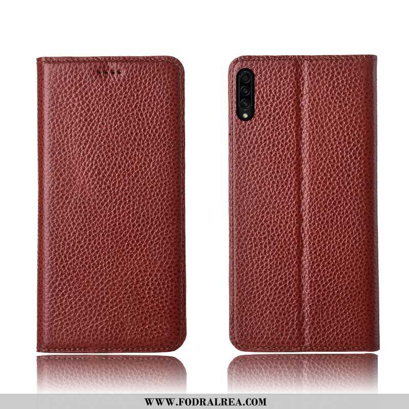 Fodral Samsung Galaxy A50s Äkta Läder Ny Nubuck, Skal Samsung Galaxy A50s Trend Silikon Khaki