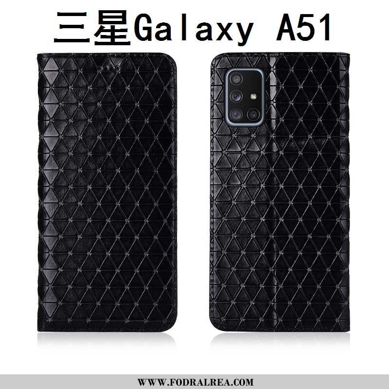 Fodral Samsung Galaxy A51 Läderfodral Clamshell Stjärna, Skal Samsung Galaxy A51 Nubuck Silikon Svar