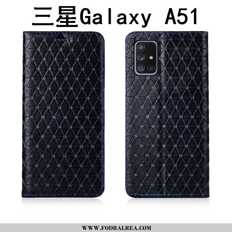 Fodral Samsung Galaxy A51 Läderfodral Clamshell Stjärna, Skal Samsung Galaxy A51 Nubuck Silikon Svar