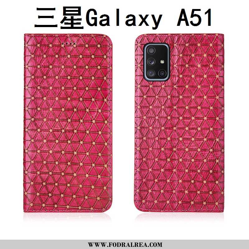 Fodral Samsung Galaxy A51 Läderfodral Clamshell Stjärna, Skal Samsung Galaxy A51 Nubuck Silikon Svar