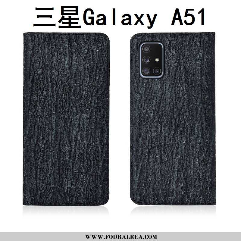 Fodral Samsung Galaxy A51 Silikon Fallskydd Stjärna, Skal Samsung Galaxy A51 Skydd Läder Svarta