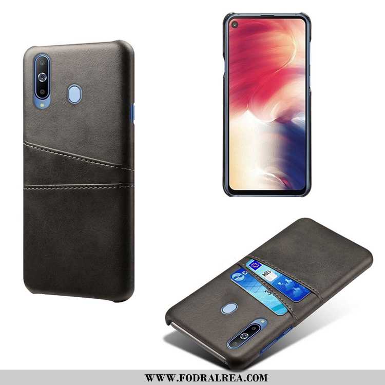 Fodral Samsung Galaxy A60 Läder Cow Gul, Skal Samsung Galaxy A60 Mönster Gul