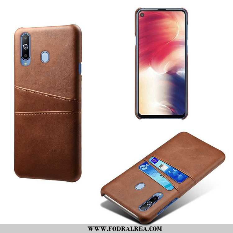 Fodral Samsung Galaxy A60 Läder Cow Gul, Skal Samsung Galaxy A60 Mönster Gul