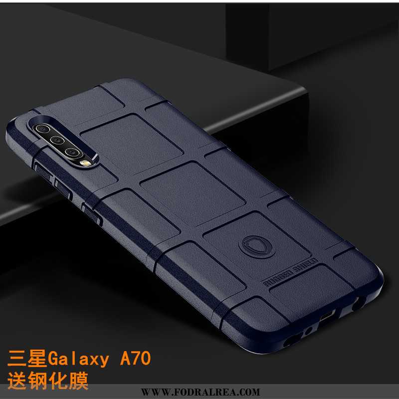 Fodral Samsung Galaxy A70 Trend Nubuck Silikon, Skal Samsung Galaxy A70 Mjuk Mobil Telefon Svarta