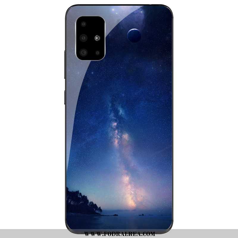 Fodral Samsung Galaxy A71 Kreativa Skal Glas, Samsung Galaxy A71 Silikon Blå