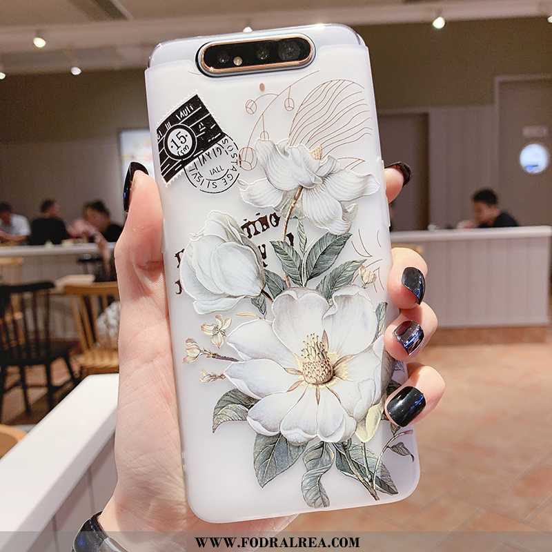 Fodral Samsung Galaxy A80 Silikon Fallskydd Blommor, Skal Samsung Galaxy A80 Transparent All Inclusi