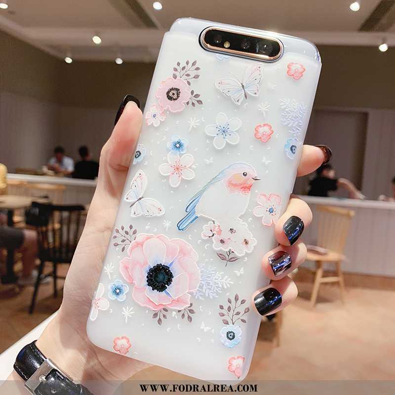 Fodral Samsung Galaxy A80 Silikon Fallskydd Blommor, Skal Samsung Galaxy A80 Transparent All Inclusi