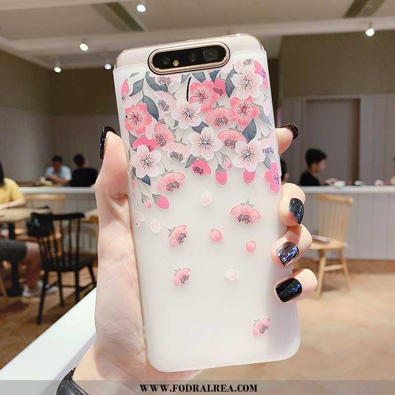 Fodral Samsung Galaxy A80 Silikon Fallskydd Blommor, Skal Samsung Galaxy A80 Transparent All Inclusi