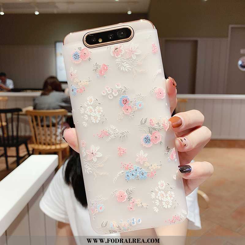 Fodral Samsung Galaxy A80 Silikon Fallskydd Blommor, Skal Samsung Galaxy A80 Transparent All Inclusi