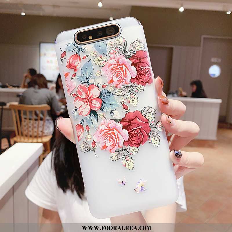 Fodral Samsung Galaxy A80 Silikon Fallskydd Blommor, Skal Samsung Galaxy A80 Transparent All Inclusi