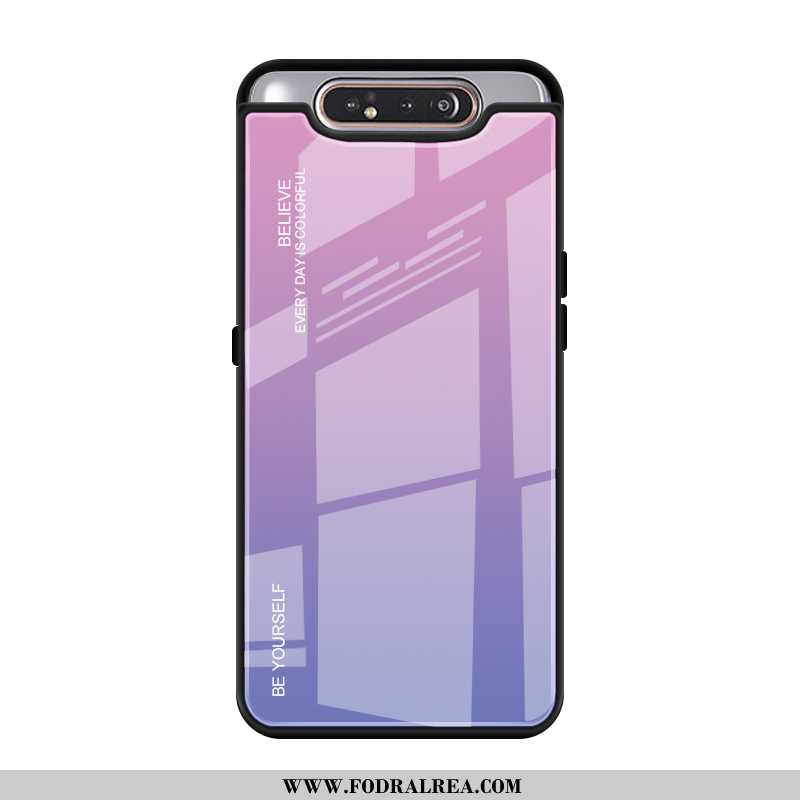 Fodral Samsung Galaxy A80 Skydd Purpur Skal, Skal Samsung Galaxy A80 Glas Fallskydd Lila