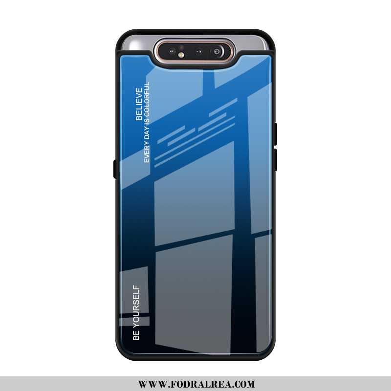 Fodral Samsung Galaxy A80 Skydd Purpur Skal, Skal Samsung Galaxy A80 Glas Fallskydd Lila