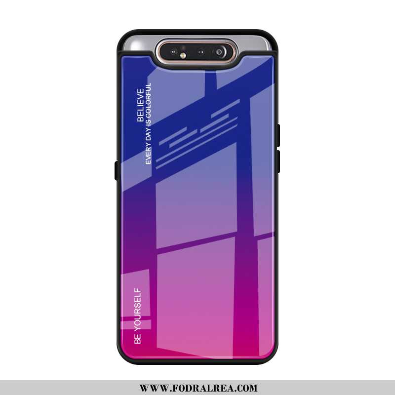 Fodral Samsung Galaxy A80 Skydd Purpur Skal, Skal Samsung Galaxy A80 Glas Fallskydd Lila