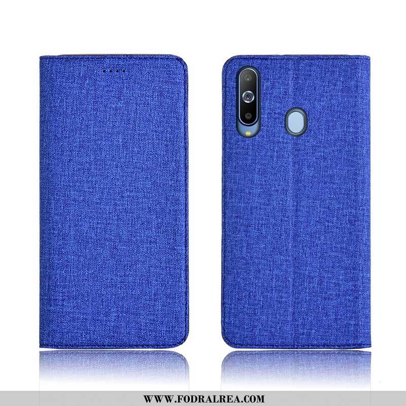 Fodral Samsung Galaxy A8s Bomull Och Linne Clamshell Silikon, Skal Samsung Galaxy A8s Läderfodral Mj