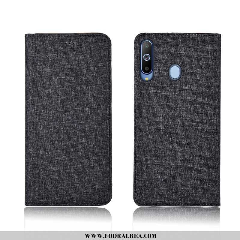 Fodral Samsung Galaxy A8s Bomull Och Linne Clamshell Silikon, Skal Samsung Galaxy A8s Läderfodral Mj