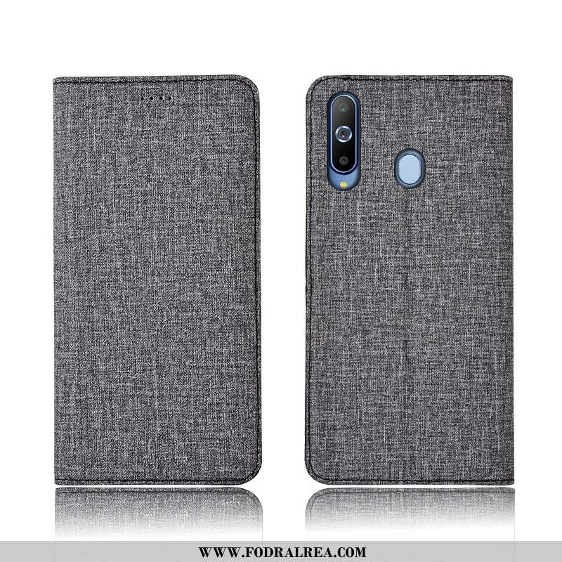 Fodral Samsung Galaxy A8s Bomull Och Linne Clamshell Silikon, Skal Samsung Galaxy A8s Läderfodral Mj