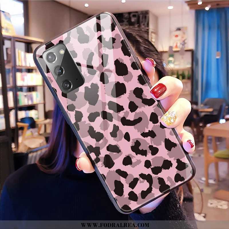 Fodral Samsung Galaxy Note20 Skydd Leopard Trend, Skal Samsung Galaxy Note20 Glas All Inclusive Rosa