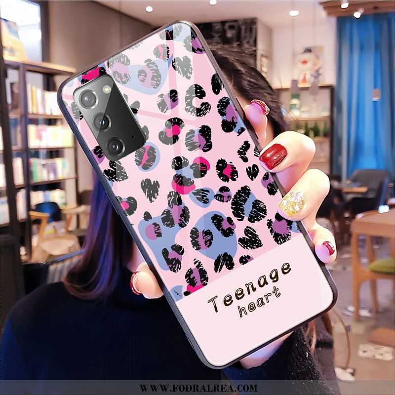 Fodral Samsung Galaxy Note20 Skydd Leopard Trend, Skal Samsung Galaxy Note20 Glas All Inclusive Rosa