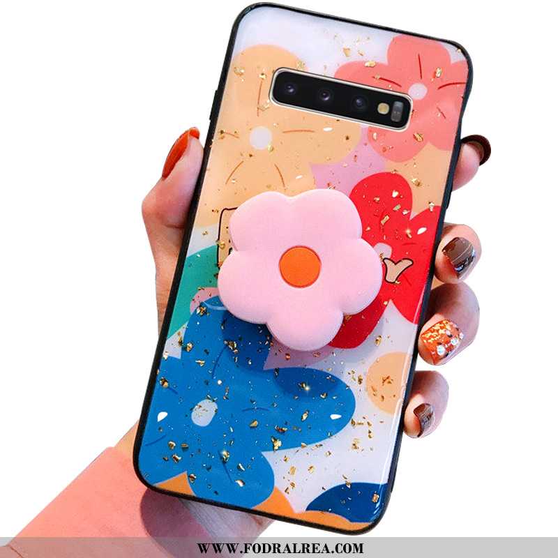 Fodral Samsung Galaxy S10+ Mjuk Stjärna Support, Skal Samsung Galaxy S10+ Silikon Ungdom Rosa