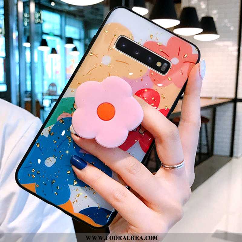 Fodral Samsung Galaxy S10+ Mjuk Stjärna Support, Skal Samsung Galaxy S10+ Silikon Ungdom Rosa