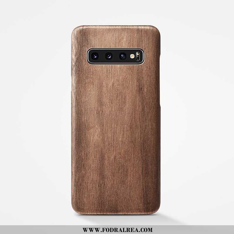 Fodral Samsung Galaxy S10+ Wood Mobil Telefon Stjärna, Skal Samsung Galaxy S10+ Super Khaki