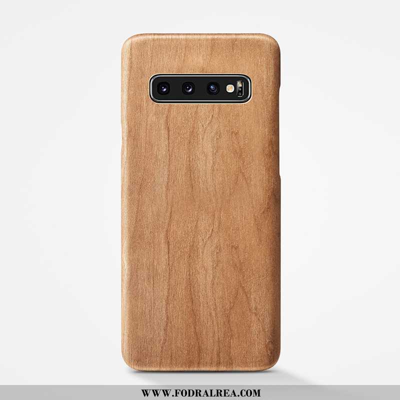 Fodral Samsung Galaxy S10+ Wood Mobil Telefon Stjärna, Skal Samsung Galaxy S10+ Super Khaki