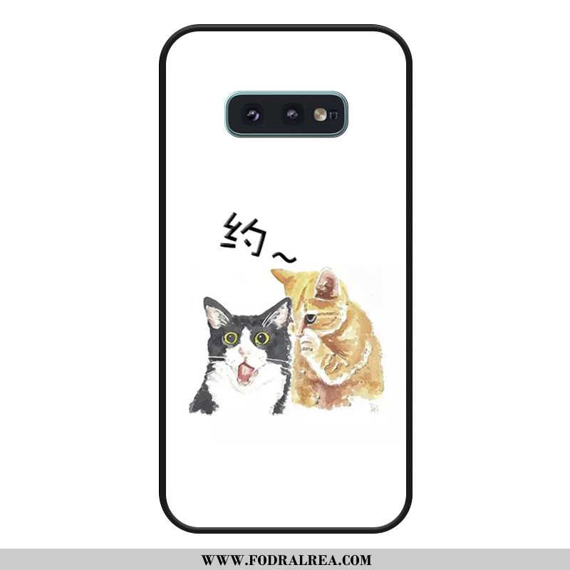 Fodral Samsung Galaxy S10e Silikon Mobil Telefon Skal, Skal Samsung Galaxy S10e Tecknat Par Vita