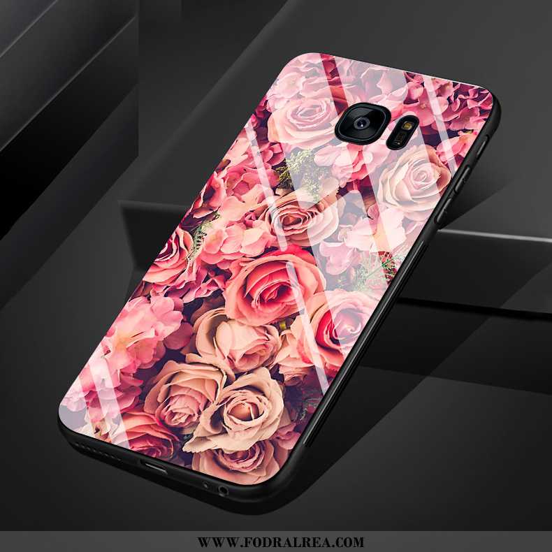 Fodral Samsung Galaxy S7 Edge Glas Blommor Hjärta, Skal Samsung Galaxy S7 Edge Kreativa Vita